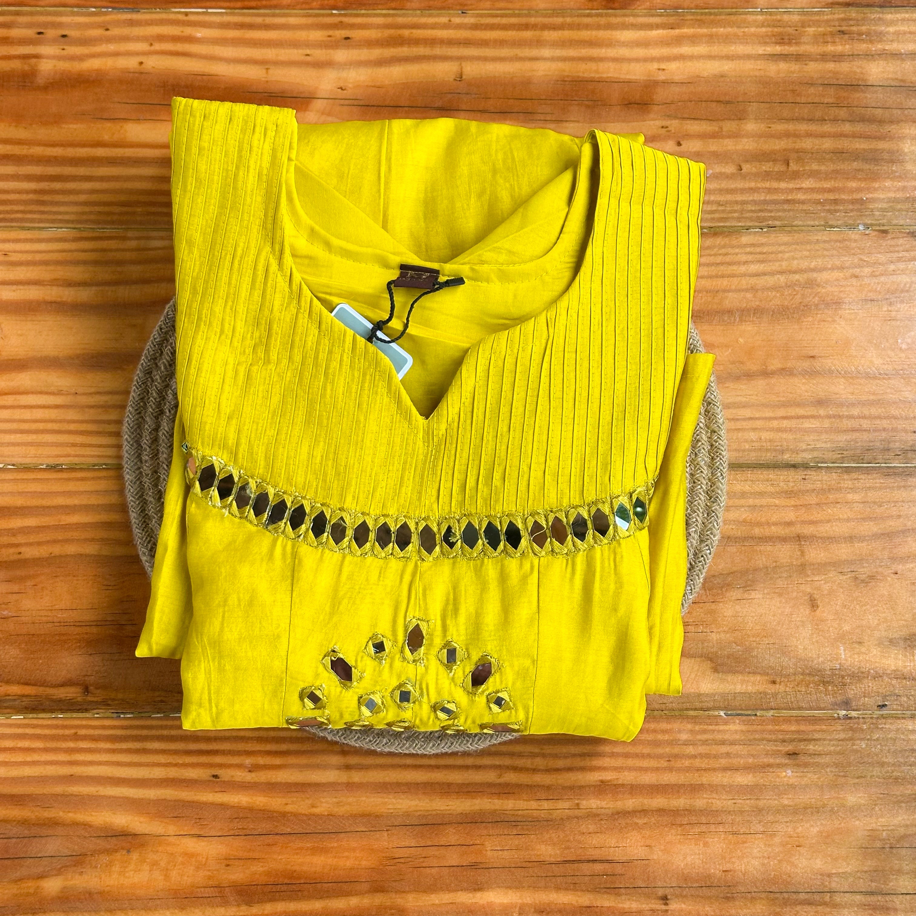 💛Sunshine Mirror Work Churidar Set💛