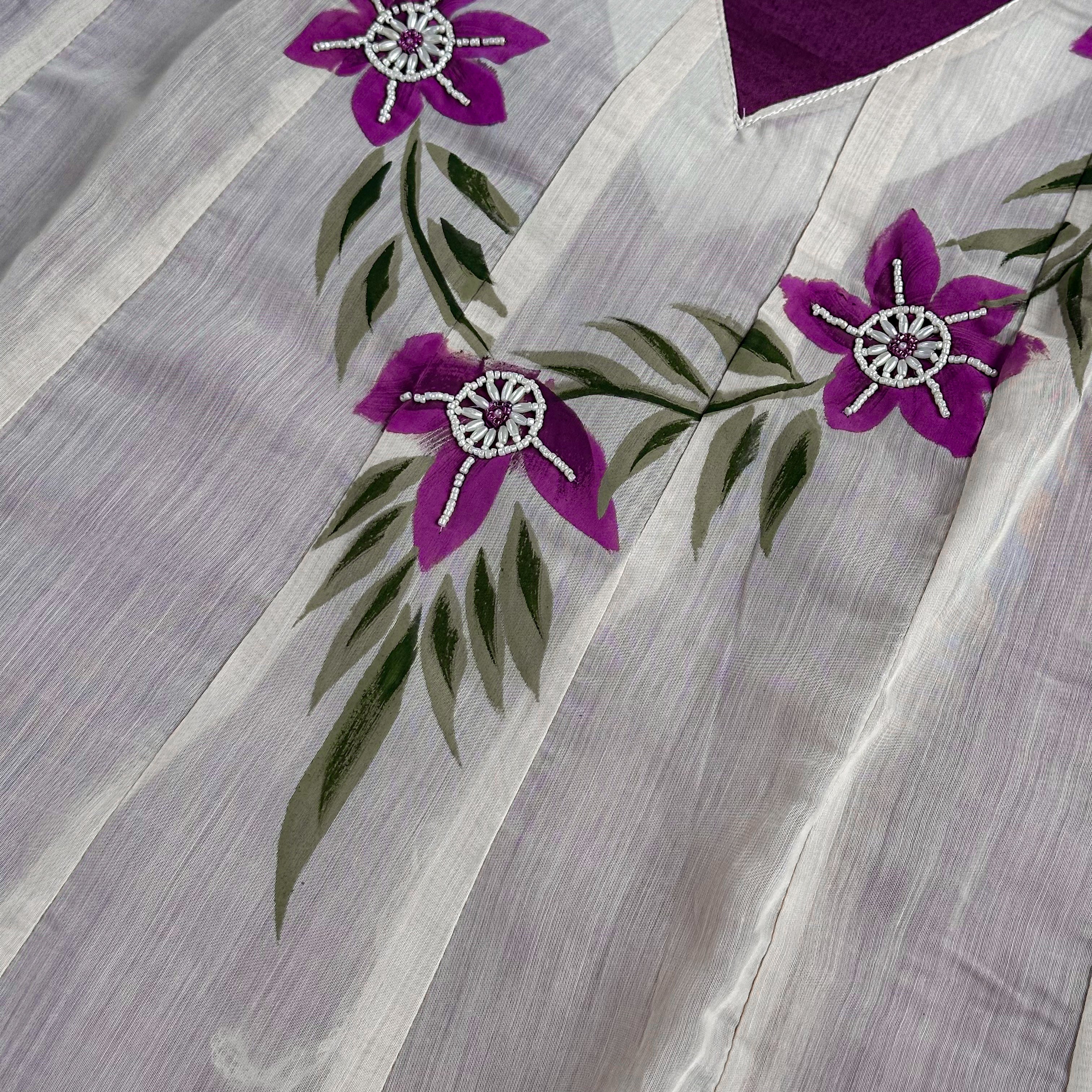 💜Violet Bloom Beaded Kurta💜